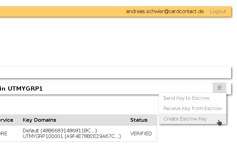 Create Escrow Key